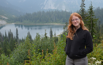 Sandra in front of a lake